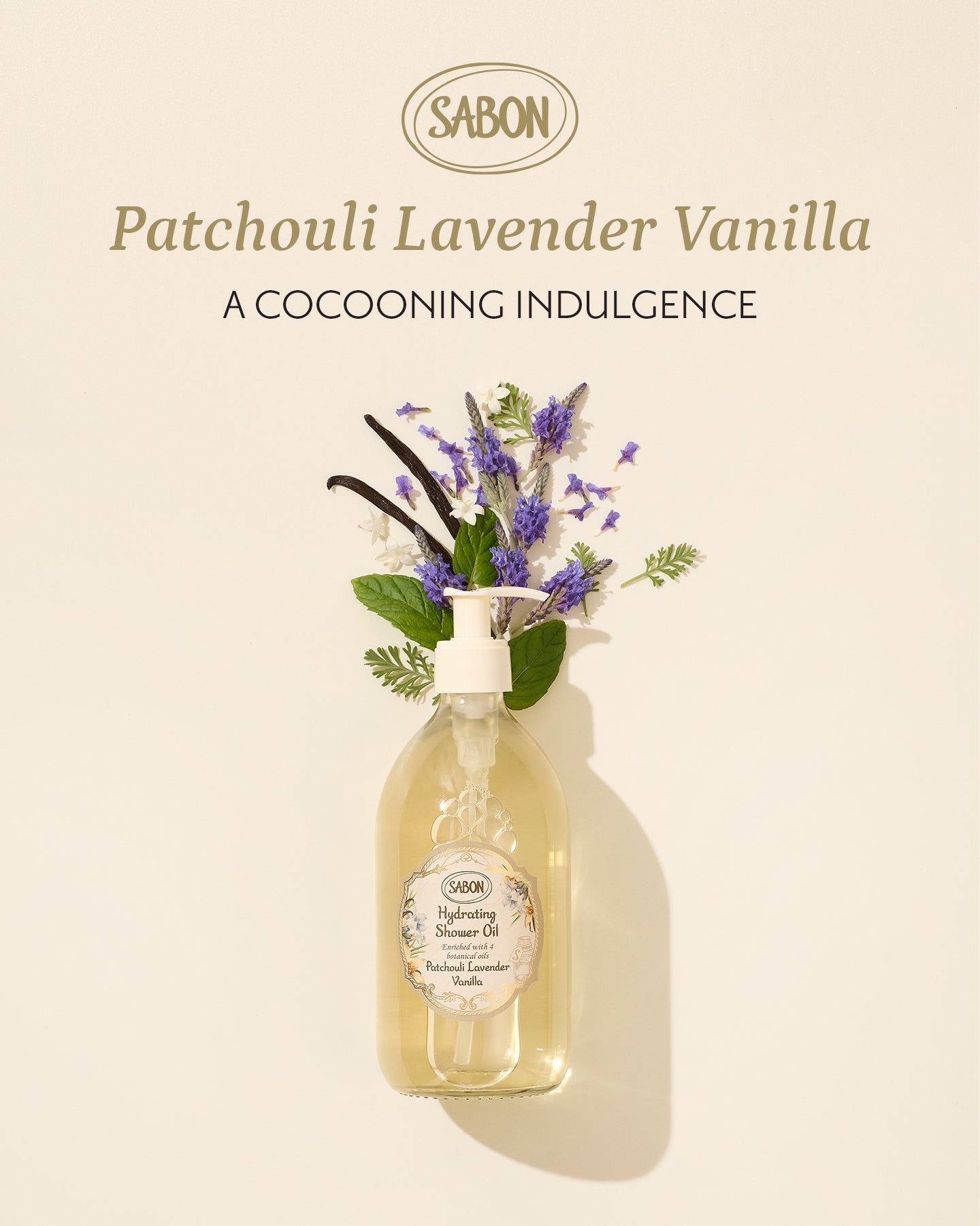 ボディソープ SABON Patchouli Lavender Vanilla Hydrating Shower Oil 300ml Patchouli Lavender Vanilla – SABON