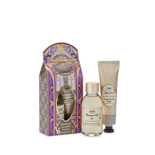 Shower Oil & Body Lotion Patchouli Lavender Vanilla - Lily Palace Mini Kit